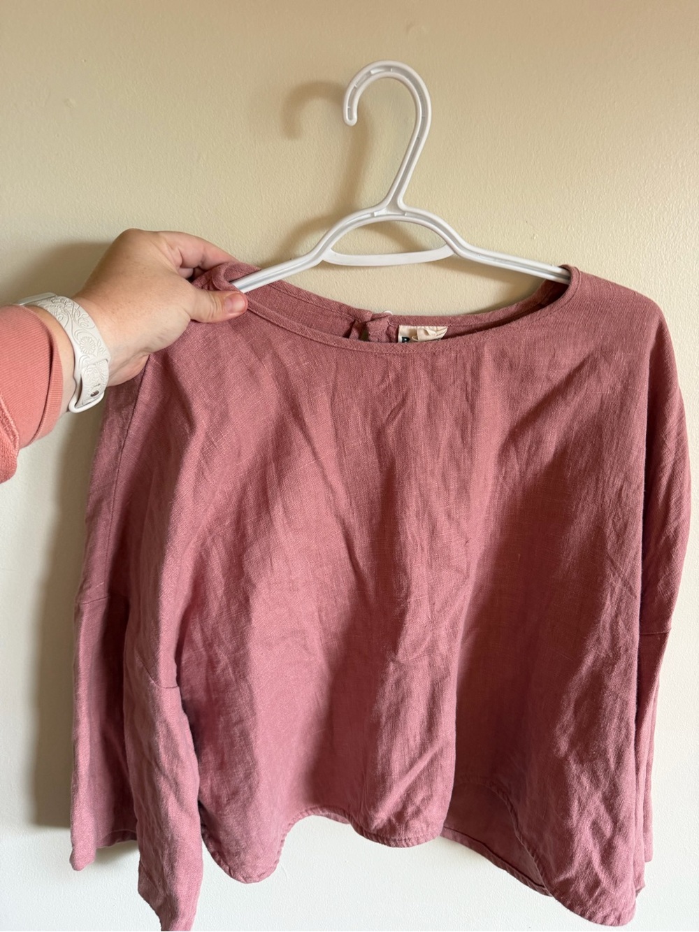 Beaton Linen Dusty Rose Short-Sleeve Linen Tee